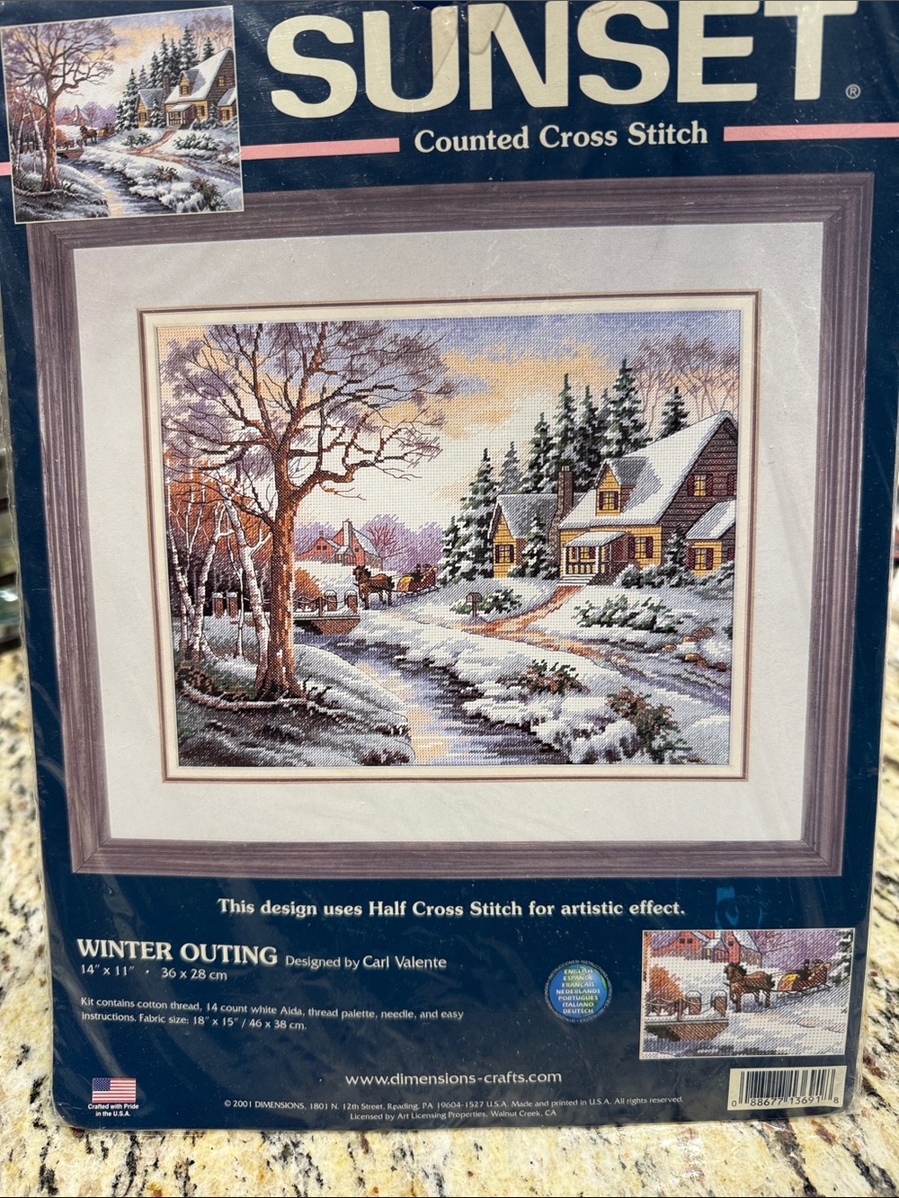 Sunset Winter Outing Cross Stitch Kit unopened
